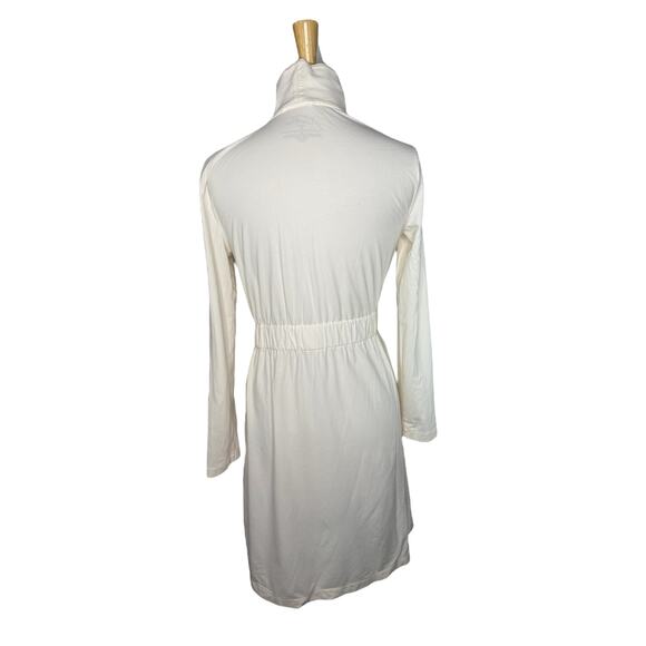 SOMA Restore Aloe Knit Short Robe in Ivory Size Small Cotton Blend Belted - Picture 3 of 9